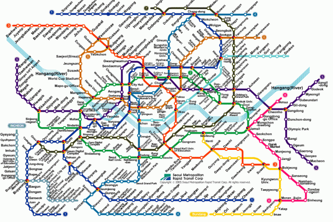Plano del metro de Seul